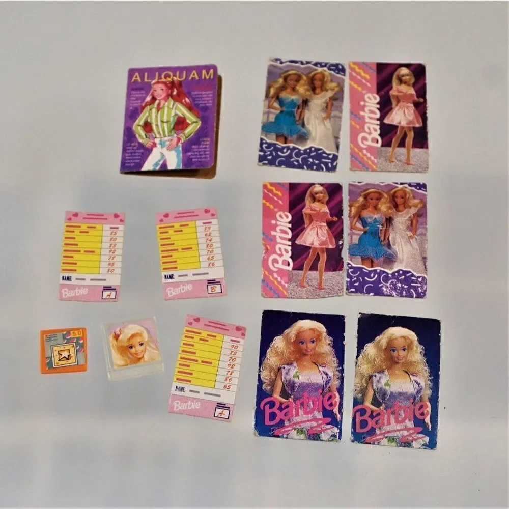 Vintage 90s Barbie Accessories Beauty Cady Radio Telephone Book Cards Magazines